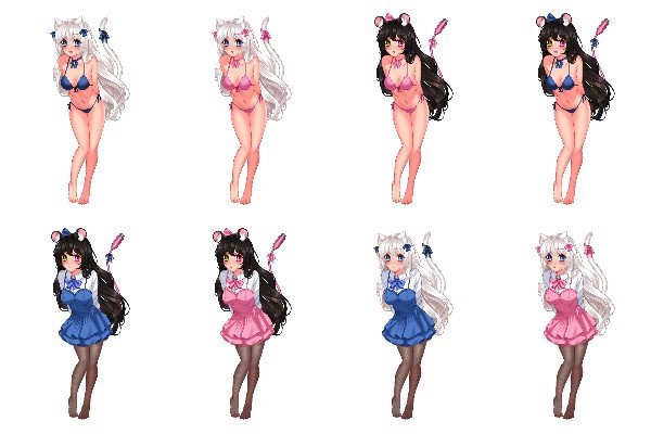 MCH Jezebel Twins leaning forward